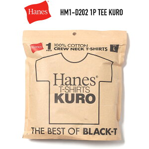 HANES (�w�C���Y) HM1-D202 1P TEE KURO T�V���c �N���[�l�b�N ��T 7�I���X ���� �_�炩�� BLACK