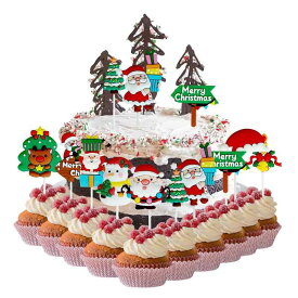 【LEISURE CLUB】ケーキトッパー クリスマス 誕生日ケーキ 飾り ケーキ飾り カップケーキトッパー