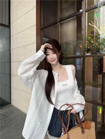 ブラウス レディース 夏 半袖 ブラウス トップス 無地 前開き 無地 カットソー シンプル Tシャツ カジュアル 体型カバー きれいめ 通勤 OL オフィス 通勤 ゆったり 黒シャツ 白シャツ おしゃれ ドーパミン カラー サンプロテクション シャツ