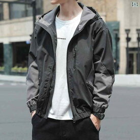 ジャケット メンズ フード付き ワークスタイル 上着 カジュアル コート 春秋 韓国 ストリートファッション 軽量 伸縮性