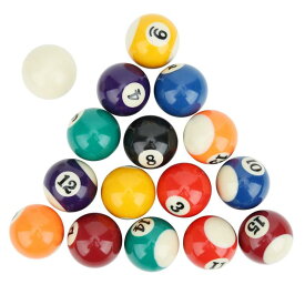 ミニビリヤードボール、38 mmビリヤードボール、15個の番号付きボール、1個の白いボールミニプールテーブルゲームルーム、バースポーツレクリエーションゲーム用のミニプールテーブルア