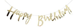 パーティーパーク HAPPY BIRTHDAY ガーランド バナー 筆記体 ゴールド 誕生日 パーティー バースデー デコレーション 装飾