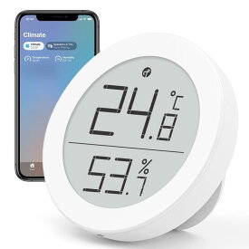 Qingping 温湿度計Tバージョン、Apple HomeKitプラットフォームに対応可能、ThreadとBluetoothの2種類の無線接続方式に対応可能、電子ペーパーディスプレイ付き、室内の温湿度を精密に測定できます
