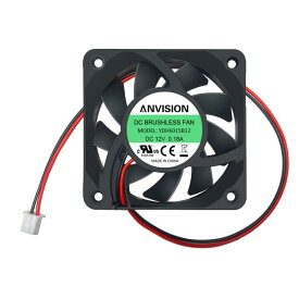 ANVISION 60mm x 15mm DC 12V ブラシレス冷却ファン デュアルボールベアリング