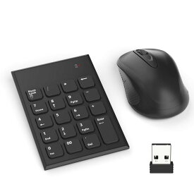 テンキー マウス セット ワイヤレス、USB受信機能付き 2.4G 無線 テンキー マウスセットはラップトップ、デスクトップPC、ノートブックに対応可能です、ただ一つのUSBポートを使って、ワイ