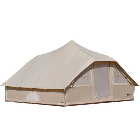 TOMOUNT ロッジ型テント TC テント おこもりキャンプ 豪華型 ポリコットンテント 4-6人用 おしゃれ 設営簡単 撥水加工 UVカット お洒落キャンプ 四季適用