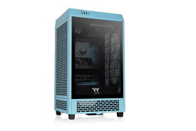 Thermaltake The Tower 200 Turquoise 大型グラフィックカード縦置き対応 ミニタワー Mini-ITX PCケース CA-1X9-00SBWN-00 CS8767