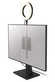エレコム LEDリングライト リングライト 照明 VESA穴 モニター裏 フレキシブルアーム 3色モード 明るさ10段階 USB給電 女優ライト リモートワーク WEB会議 オンライン面接 ブラック