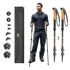 Cascade Mountain Tech Aluminum Adjustable Trekking Poles 2 Pack - Lightweight Quick Lock Walking or Hiking Stick - 1 Pair 141［並行輸入］