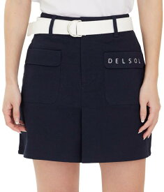 Delsol 7753 NV 刺繍入りツイルスカート ネイビー スカート 紺 春 夏 デルソル ゴルフ ゴルフウェア レディース S M L LL 3L 小さいサイズ 大きいサイズ