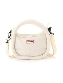 【SALE／40%OFF】(U)フレイムド パファー ミディ ホーボー HUNTER ハンター バッグ ショルダーバッグ ブラック ホワイト【RBA_E】【送料無料】[Rakuten Fashion]