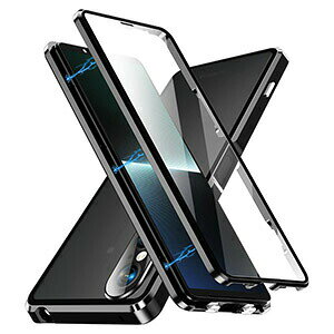 SONY Xperia 1 VI SO-51E/XQ-EC44/Xperia 10 VI SO-52E �P�[�X ���� �A���~�j�E���o���p�[ CASE �����₷�� �}�O�l�b�g���� �_�u�����S���b�N�t�� �G�N�X�y���A 1 VI 10 VI �ϏՌ��J�o�[ �O�㋭���K���X�ی� �y