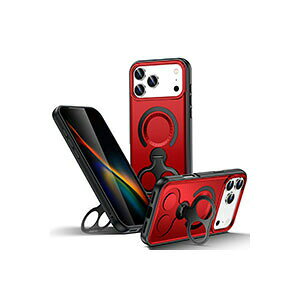 �A�b�v�� �A�C�t�H�� Apple iPhone 17 17 Air 17 Pro 17 Pro Max�P�[�X �J�o�[ TPU&PC�f�� �����O�t�� �X�^���h�@�\ �w�ʃJ�o�[ CASE �����₷�� �y�� �Ռ��h�~ �����h�~ �J���t�� �l�C iPhone 17 �P�[�X iPhone 17