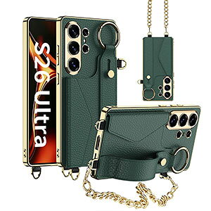 �T���X�� �M�����N�V�[ Samsung Galaxy S26 Ultra �P�[�X �J�o�[ ���b�L TPU&PU���U�[ �X�^���h�@�\ �J�[�h���[ �X�g���b�v�t�� �l���ϏՌ� �����h�~ �w��h�~ ��G�蔲�Q �ی�P�[�X �J���������Y��