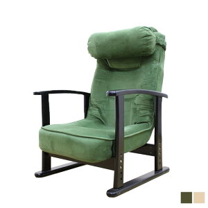 座椅子 折り畳み式 木肘高座椅子SP-809 肘付き高座椅子 敬老の日 リクライニング 肘掛け付き 折りたたみ ざいす 座イス 座いす グリーン ベージュ 高座椅子 リクライニング パーソナルチェア