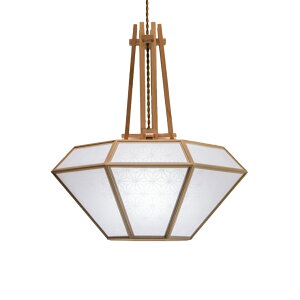 ペンダントライト LED対応 日本産 洛 L 麻の葉 生なり AP873-A/B 無垢材 天然木 国産杉使用 | 和風和室照明 和紙 和風 和モダン レトロ ペンダントランプ led