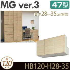 壁面収納 キャビネット リビング 【 MG3 】 梁よけBOX 上置き 幅120cm 高さ28-35cm 奥行47cm ウォールラック D47 HB120-H28-35 MGver.3 【代引不可】【受注生産品】