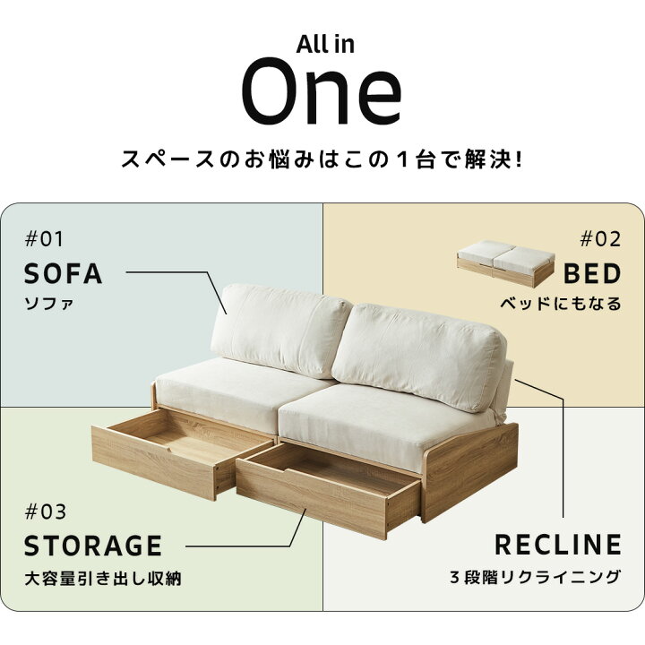 楽天市場】【ポイント5倍☆10日1:59まで】 引き出し付きソファベッド 2 
