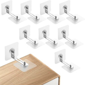 家具転倒防止グッズセット 8本セット 強力タイプ 目立たずがっちり 地震対策 家具転倒防止 家具 棚 など対応 防災グッズ 家具固定用 落下防止 耐震ストッパー