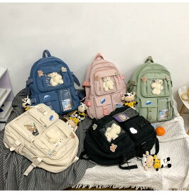 リュック レディース 大容量 クリア 透明 クリアポケット 透明ポケット リュックサック バックパック かわいい 可愛い おしゃれ 韓国 韓流 痛バ 映え バッグ ポケット 鞄 かばん