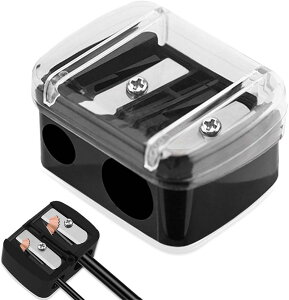 アイライナー 削り器 アイブロウペンシル シャープナー 眉ペンシル削り 鉛筆削りミニ 2穴設計 携帯用補助工具 初心者 携帯用エイド