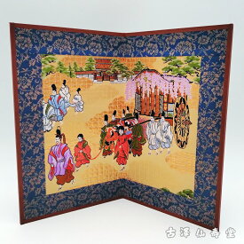 京錦屏風　葵祭（中）京都　西陣織　金襴