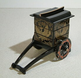 山中漆器 重箱御所車 鳳凰の柄 黒/赤