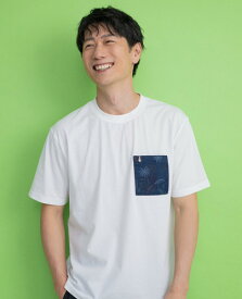 Hush Puppies（ハッシュパピー） サッカー布帛ポケ付きTシャツ　メンズ　半袖