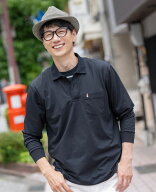 Hush Puppies（ハッシュパピー） 夏長袖無地ポロシャツ　メンズ　長袖