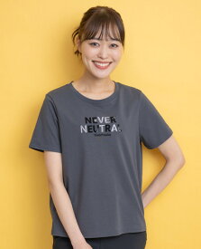 Hush Puppies（ハッシュパピー） 刺しゅう×ラインストーンロゴTシャツ　レディス　半袖