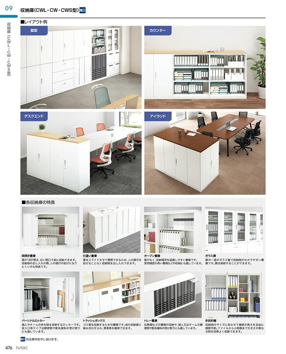 楽天市場】法人様限定 書庫 オフィス収納 CW-0911K-BB 両開き戸 ナイキ 