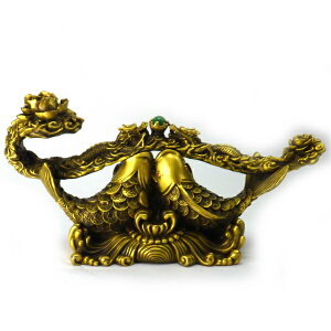 \31日まで!10%OFFクーポン/ 風水 置物 銅製 鯉 風水火山 風水グッズ コイ こい 竜 開運祈願 2025 【銅製 如意双鯉 特大】