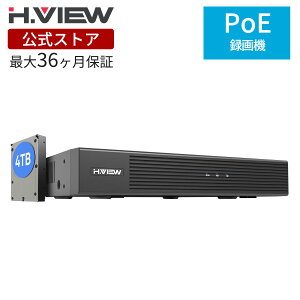 �u3�N�ۏ� �������� �zH.VIEW �h�ƃ��R�[�_�[ NVR 4K 800����f 8�`�����l�� H.265�Ή� 4TB HDD�t�� �X�}�z���u�Ď� �h�ƃJ�����^��@ ���{��Ή�