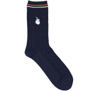 となりのトトロ 小トトロケーブル柄 23cm丈ソックス 25-27cm(ネイビー)