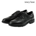 ビジネスシューズ texcy luxe 4E asics [ ブラック テクシー リュクス メンズ アシックス プレーントゥ ラウンドトゥ 外バネ 外羽根 靴 コンフォートシューズ 革靴 サイドゴア 脱ぎ 履き 楽 レザー 本革 メッシュ 通気性 消臭 抗菌 衝撃緩和 クッション ]