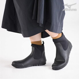 レディース レインブーツ 防水 ショートブーツ レインシューズ mizuno ミズノ 軽量 可愛い 女性 靴 [ 梅雨 台風 晴雨兼用 長靴 OL ビジネス 痛くない 滑らない ストレッチ ウェットスーツ 素材 雨 雪 通勤 やわらかい プレプラ 生活防水 おしゃれ かわいい つま先 広い ]