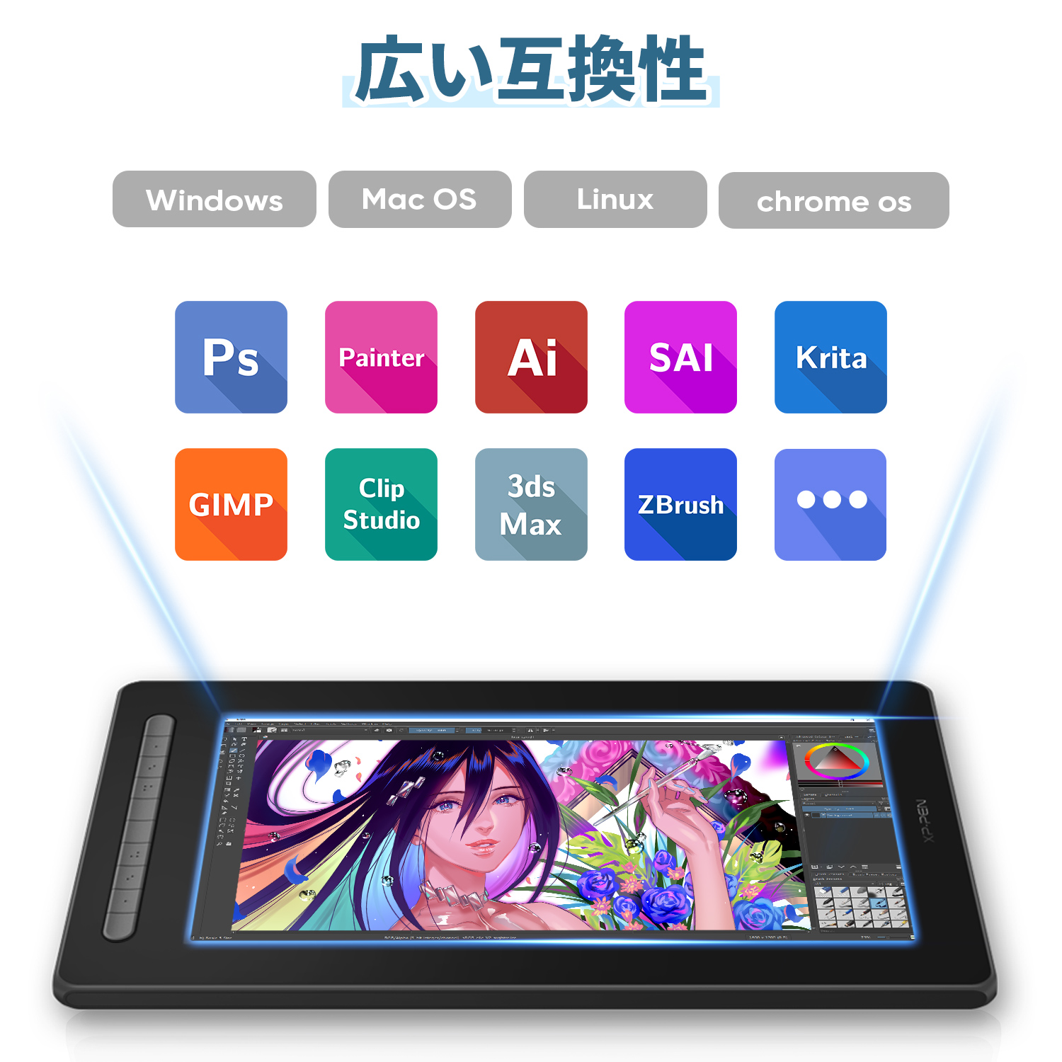 楽天市場】XPPen 液タブ 液晶ペンタブレット 15.4インチ X3チップ搭載 