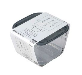 保存容器 楽ちんパック スクエア 深型 900ml クリアー ブラック イノマタ化学