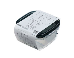 保存容器 楽ちんパック スクエア 270ml 2個組 クリアー ブラック イノマタ化学