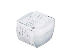 保存容器 楽ちんパック スクエア 90ml 3個組 クリアー ホワイト イノマタ化学