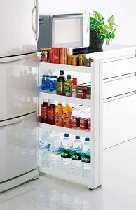 キッチン 隙間収納 ワゴン 収納 スリム キッチンラック 収納棚 収納ラック 棚 【送料無料】 スマートワゴンFit 55-4段 F2547