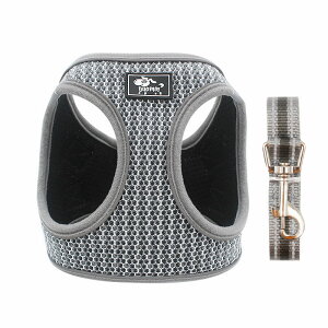 犬ハーネスリードセット おしゃれなリード付き一体型胴輪 簡単装着 負担が少ない マジックテープ 小型犬中型犬 軽量春夏秋冬 5カラー