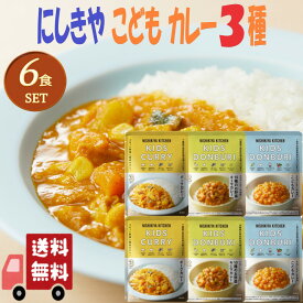 6個セット にしきや レトルト こども カレー 3種 (こどもカレー・こども10種のお野菜キーマカレー・こどもポークカレー) 詰め合わせ おいしい 人気のカレー 無添 NISHIKIYA にしき食品
