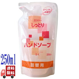 エスケー石鹸 ハンドソープ しっとり 詰替用 250ml 無添加 低刺激 弱酸性 敏感肌 保湿 手洗い 石けん 子供 ベビー キッズ 家族用 手荒れ対策 衛生対策 植物由来 国産 手指清潔 スキンケア 手洗いソープ