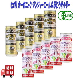 2種セット ヒカリ 有機 ぶどうサイダー ＆ ジンジャーエール 250ml 炭酸飲料 オーガニック アソート 詰め合わせ 光食品 缶ジュース サワー 焼酎 プレゼント ギフト お中元 暑中見舞い
