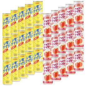 2種セット ヒカリ レモンサイダー ＆ 有機 アップルサイダー 250ml 炭酸飲料 オーガニック アソート 詰め合わせ 光食品 缶ジュース サワー 焼酎 プレゼント ギフト お中元 暑中見舞い