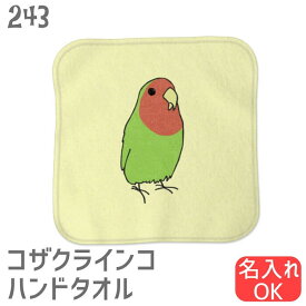 インコ ハンドタオル タオルハンカチ みつめるコザクラ カラー ハンカチ 名入れ 記念品 アニバーサリー 入学祝い 還暦 卒業祝 誕生日 クリスマス 小鳥 鳥 鳥好き 雑貨 かわいい グッズ プレゼント ギフト セキセイインコ コザクラインコ オカメインコ