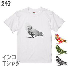 インコ Tシャツ シルエットインコバージョン 243 小鳥 鳥 鳥好き 雑貨 イラスト アニマル オシャレ かわいい グッズ セキセイインコ プレゼント ギフト オカメインコ コザクラインコ マメルリハ おもしろい 面白い 大きいサイズ ビッグT