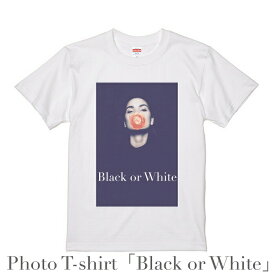 デザイン Tシャツ 「Black or White」 メンズ ホワイト 綿100% グラフィックT フォトT バラ 薔薇 モノクロ 白黒 オシャレ プレゼント 大きいサイズ ビッグTシャツ 【受注生産】