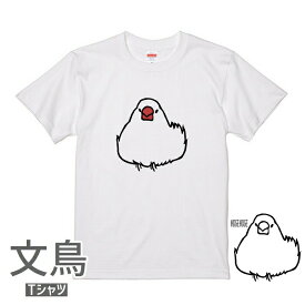 文鳥 Tシャツ おだんご文鳥243 小鳥 鳥 鳥好き 雑貨 デザイン イラスト アニマル かわいい グッズ ぶんちょう buncho プレゼント ギフト 白 桜 シルバー シナモン クリーム おもしろい 面白い 大きいサイズ ビッグT メール便 癒やし